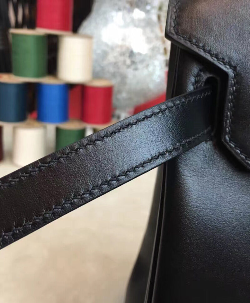 Hermes Birkin bag 30 Box calf leather Black